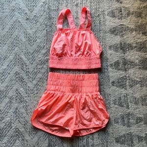 Free People Movement The Way Home Short and matching top in color papaya!